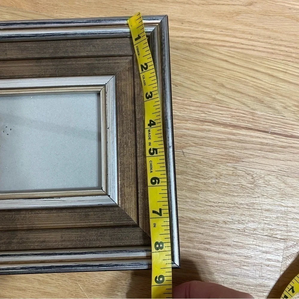 Silver Brown Wooded Picture Frame 4x6 Home Decor